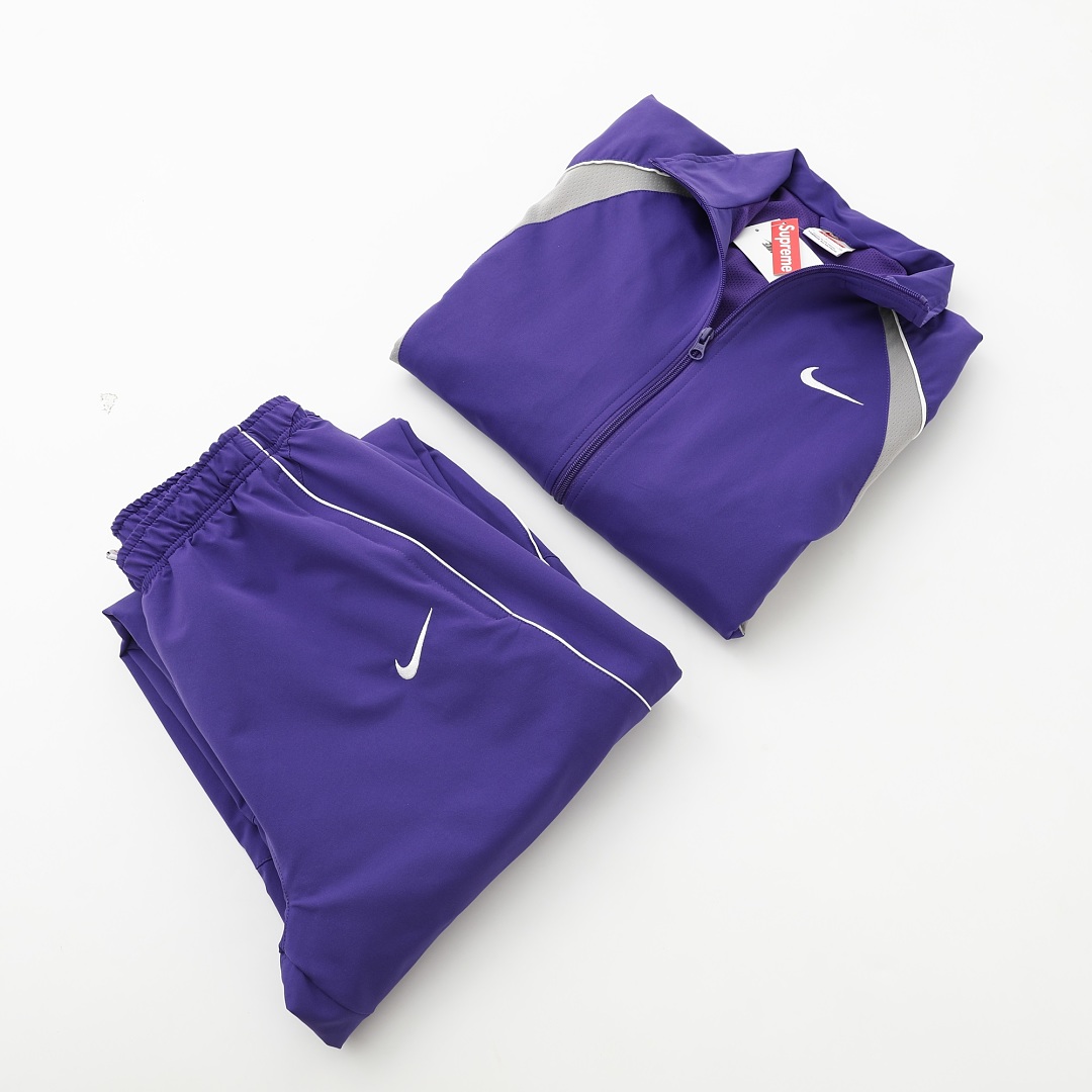 Balenciaga 378 Collab SS25 WEEK4 Track Pants Embroidered Logo Long : Black Purple :S-XL - Image 25