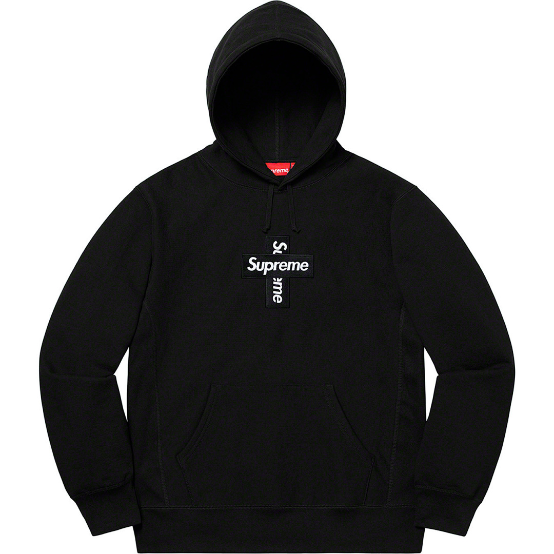Supreme 238 Sup 20FW Cross Box Logo Hooded Sweatshirt Bogo S M L XL Black Grey S306