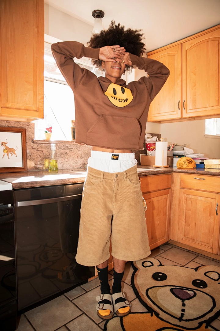 Drew House 228 Drew House SS22 New Mascot Hoodie Print Patchwork Velvet Coffee Brown S M L - Image 19