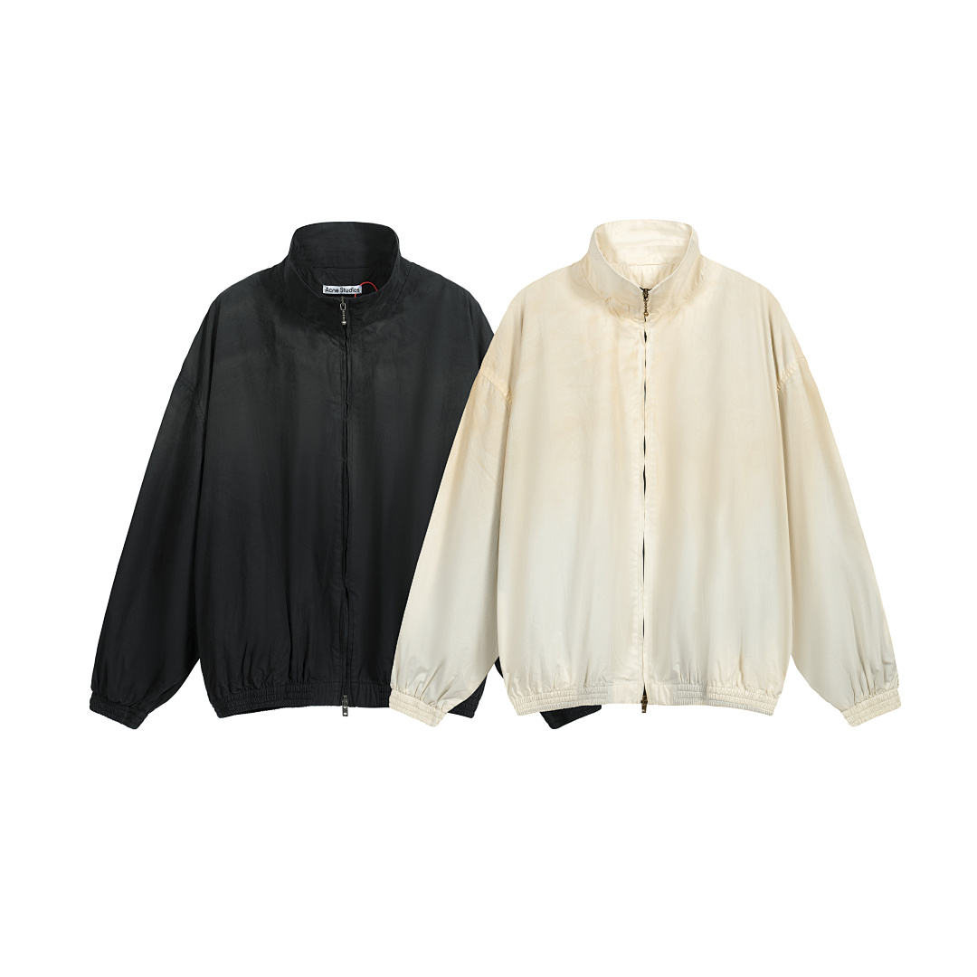 Off-White 288 AC Logo Zipper Jacket Print Wind Black Off White S-XL 3396# - Image 3