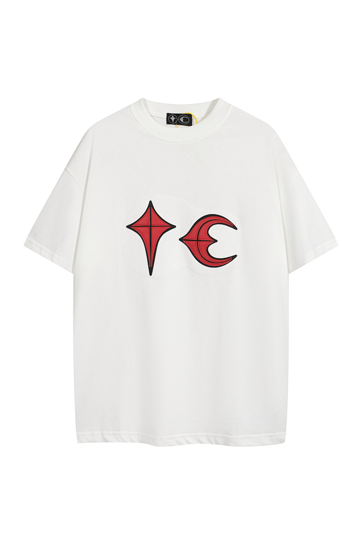 Christian Louboutin 118 THUG CLUB Rock T Leather Floral LOGO Short Sleeve Black White 1 2 3 3415# - Image 18