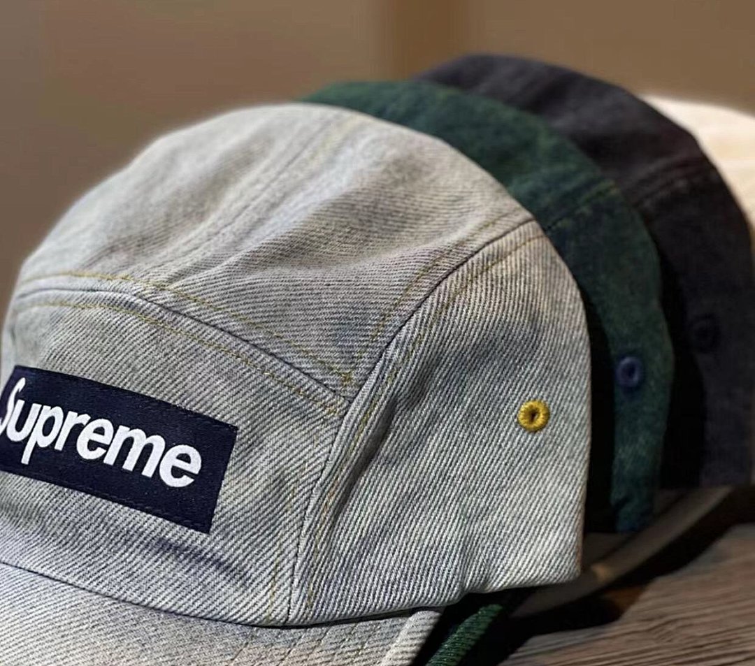 Supreme 118 SS23 SUP DENIM CAMP CAP Single Water (Blue Black) - Image 9