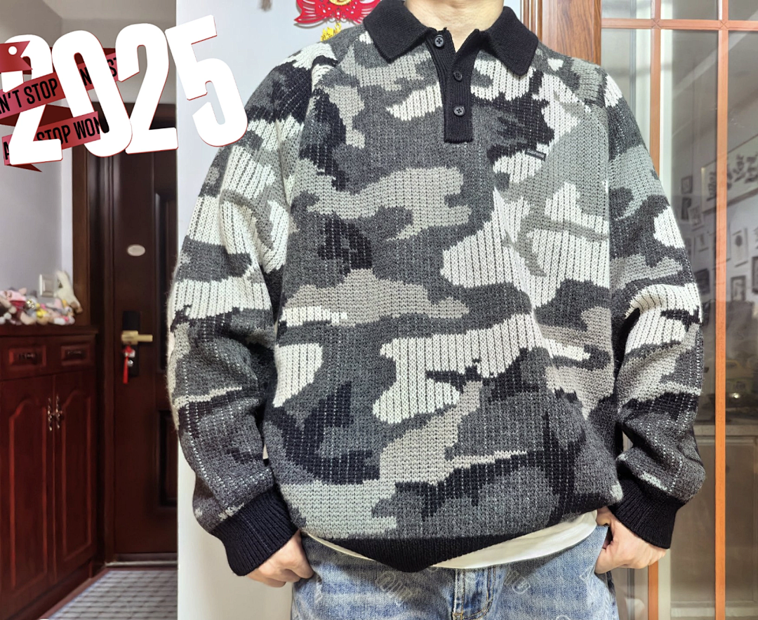 Bape 398 FW25 SMALL BOX POLO SWEATER Embroidered Label Long Sleeve / Fleece Black Pink Camo S-XL - Image 42