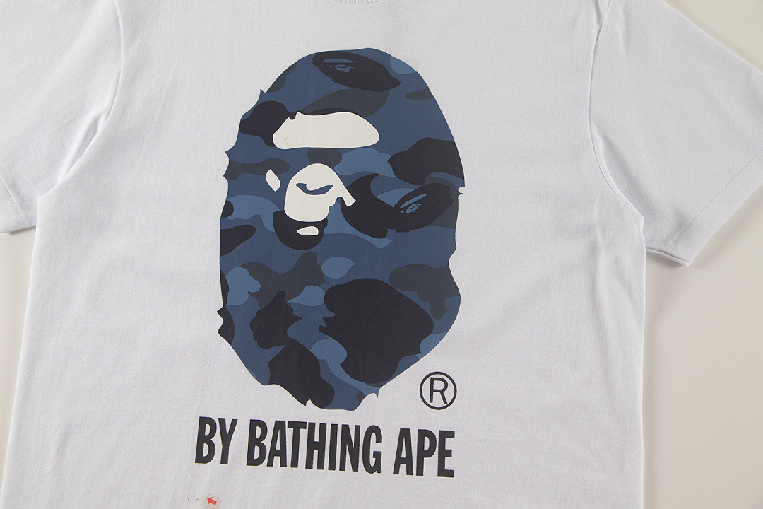 Bape 148 TOP Print Collar Short Sleeve T Black White S-XL - Image 16