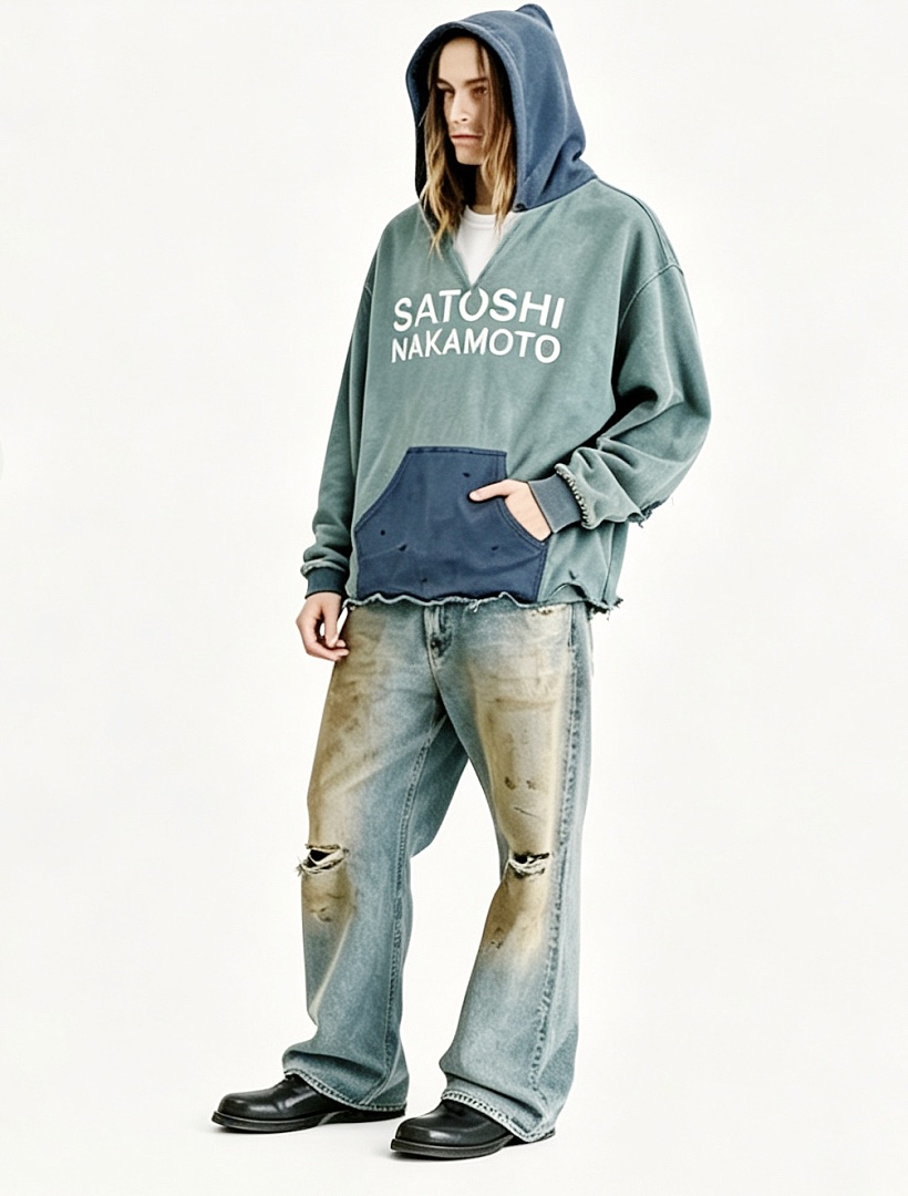 Unbranded 258 SatoshiNakamoto Destructo : Purple Green Washed Black S M L - Image 37