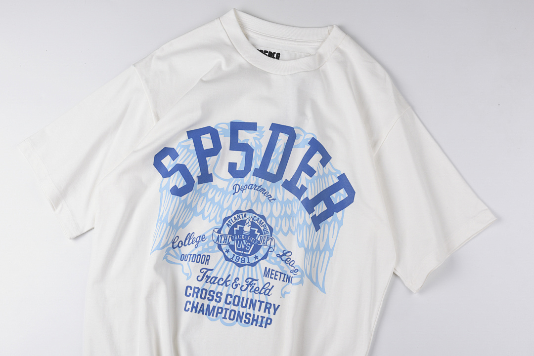 Sp5der 138 Sp5Der Worldwide 555555 Tee Print Short Sleeve Black White S-XL - Image 7