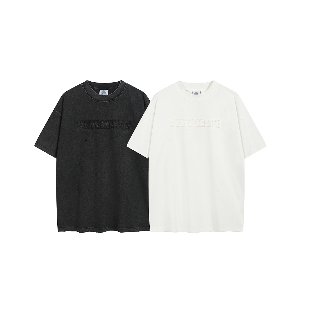 Unbranded 128 VETEMENTS Canvas Logo Short Sleeve T Black White S-XL V5200#