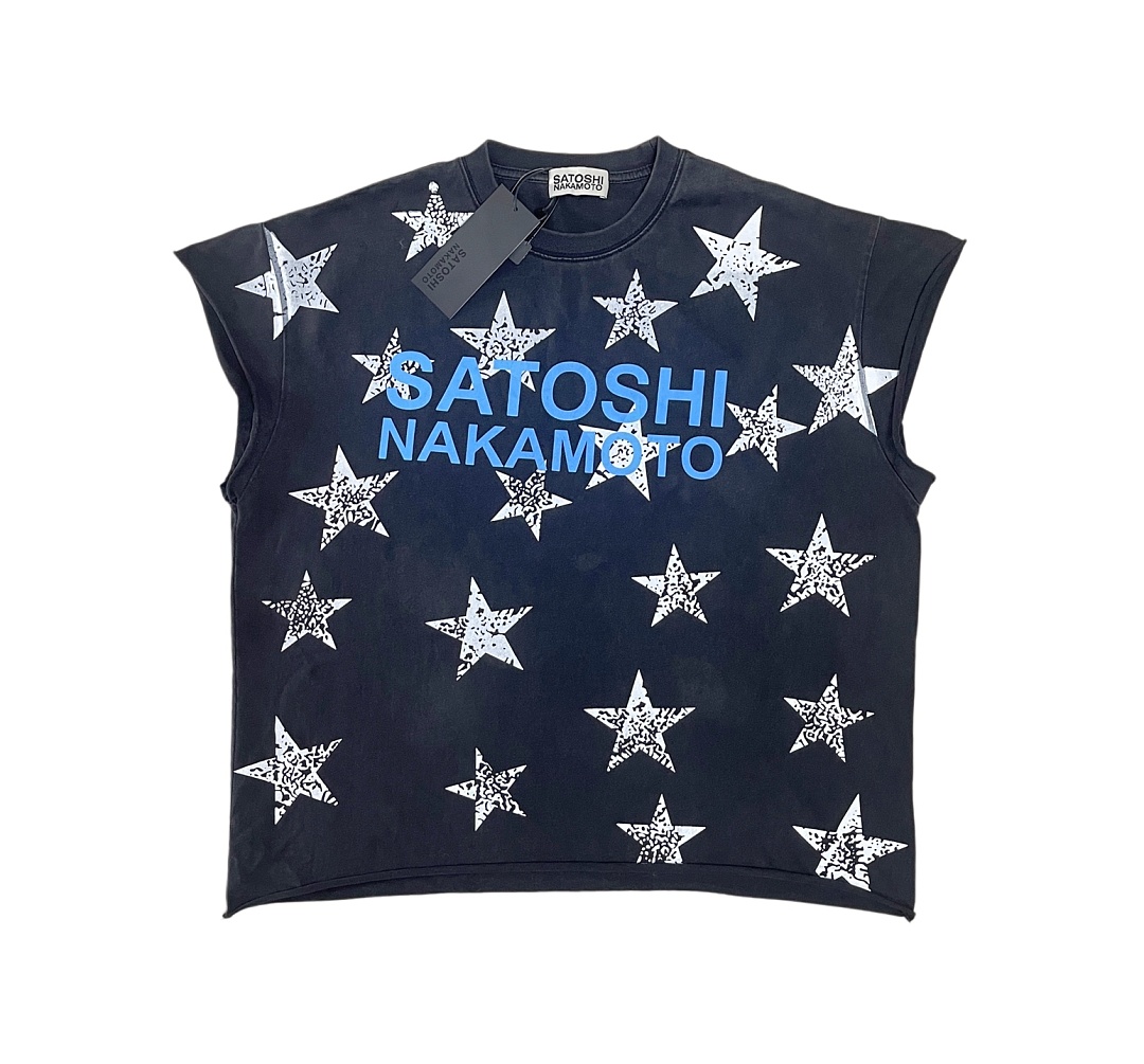 Unbranded 128 Satoshi Nakamoto Star Short Sleeve T : Washed Black S M L