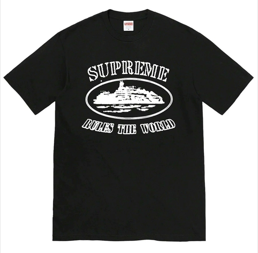 Corteiz 118 SUP X CORTEIZ Collab FW23 RULE THE WORLD TEE Print Short Sleeve Black S