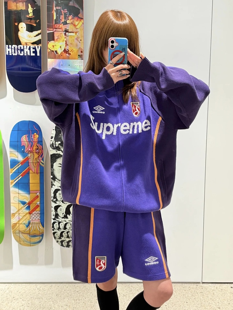 Supreme 398 SS25 Collab Fleece Black Red Purple Light Blue S - Image 89