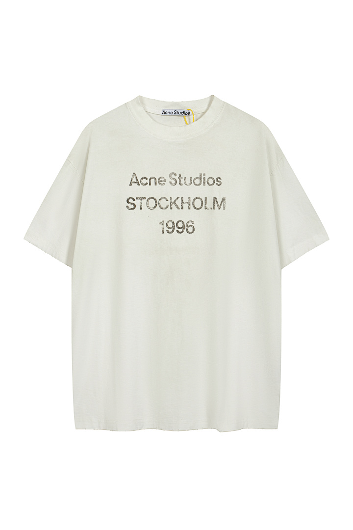 Acne Studios 118 AC LOGO Print Short Sleeve T Pink Floral Grey Black White Red Olive Green Dark Blue Spring Purple S-XL 8026# - Image 116