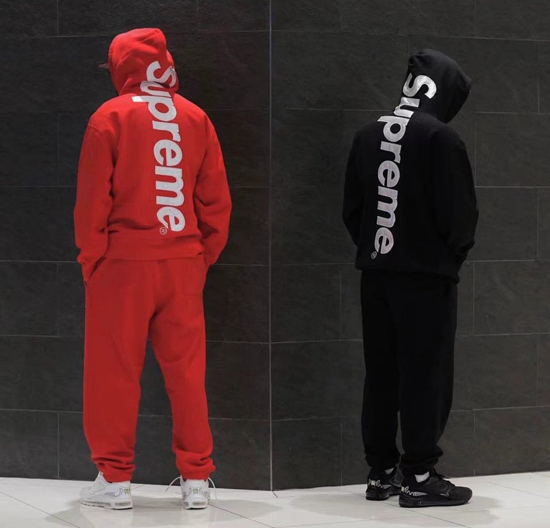Supreme 238 22FW Satin Applique Sweatpant Big Logo Velvet Cotton Black Floral Grey Blue Red Green Brown Light Orange Purple Khaki S M L XL 1309# - Image 20