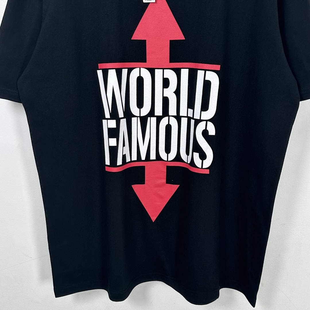 Supreme 138 26SS WORLD FAMOUS TEE Short Sleeve Black White S - Image 9