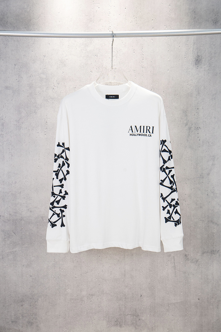 AMIRI 138 Wide Version Model Long Sleeve T Black White S M L XL 602# - Image 27