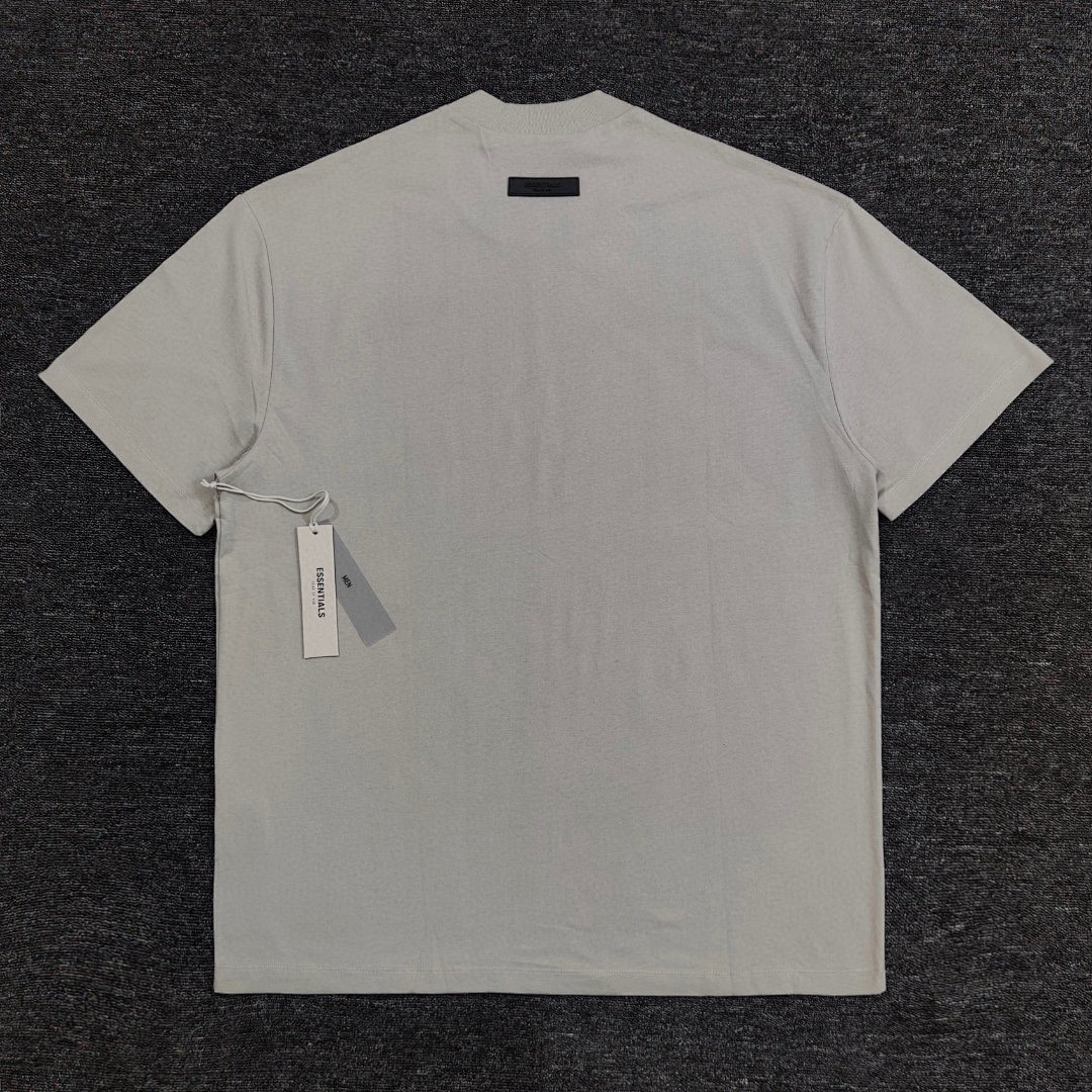 Essentials 118 Ess Double Velvet Solid Cotton Short Sleeve T Coffee Grey Black White Smoke Red XS-XL - Image 17