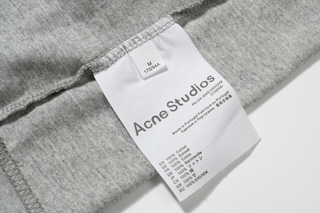 Acne Studios 138 AC Diamond LOGO Print Short Sleeve T White Grey Pink S-XL 8056# - Image 16