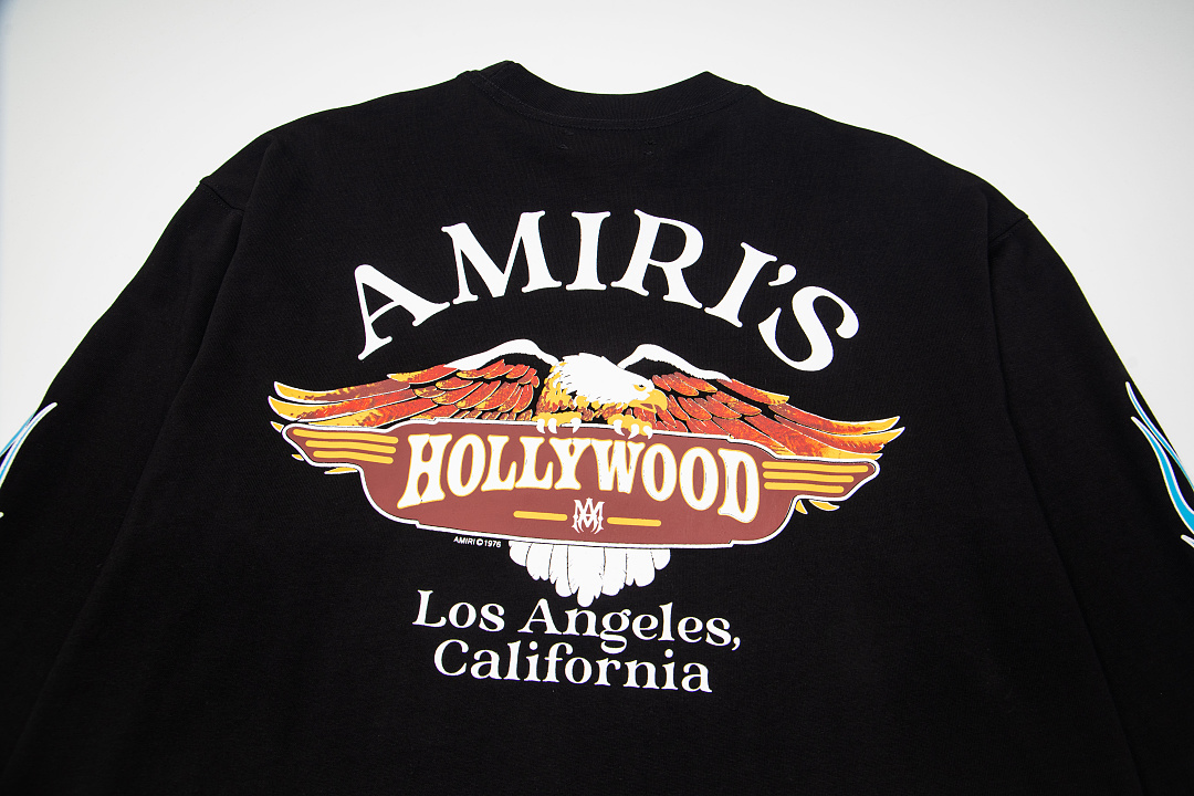 AMIRI 138 Wide Version Model Long Sleeve T Black White S M L XL 603# - Image 8