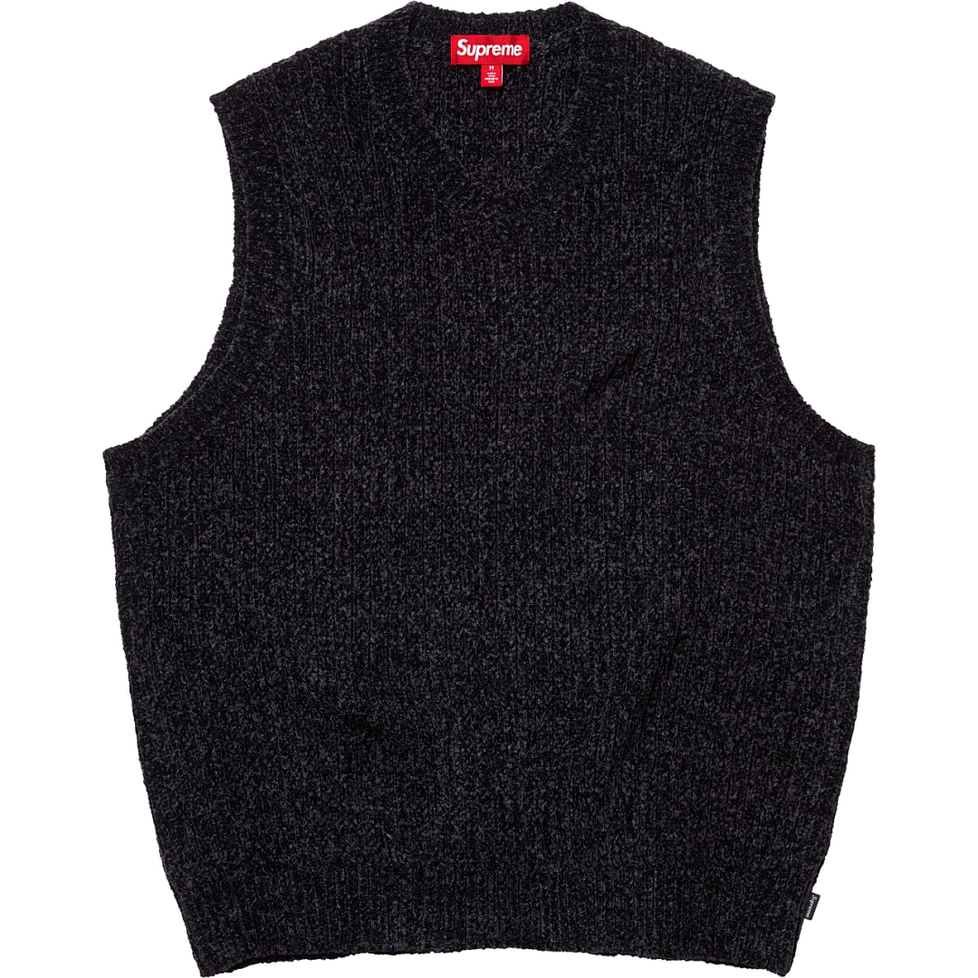 Supreme 238 SUP 24 FW Snow V Collar Fleece Stitching Black Blue S M L - Image 3