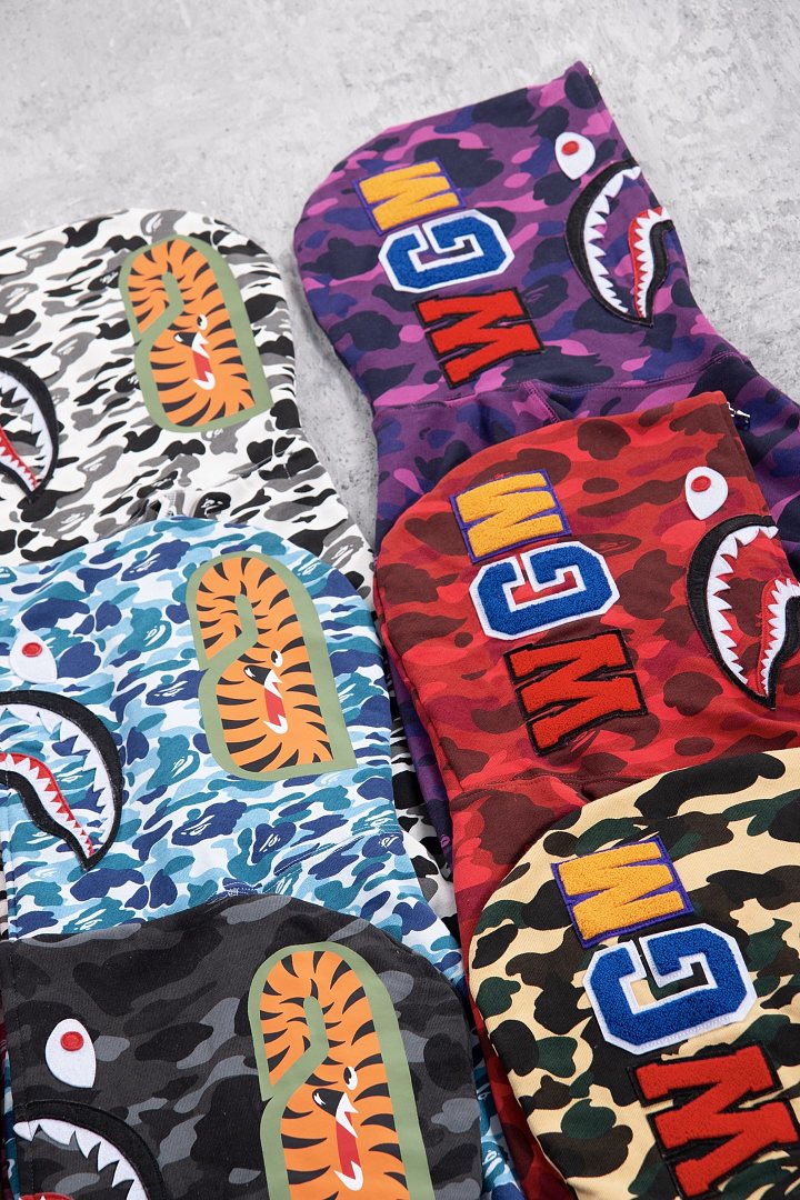 Bape 438 : Green Camo Red Yellow Purple Pink Blue Grey White Black S-XL - Image 55