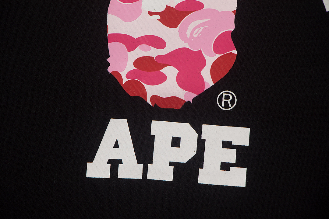 Bape 148 TOP Print Collar Short Sleeve T Black S-XL - Image 9