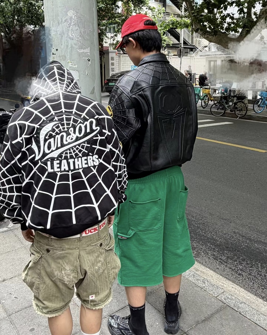 Sp5der 438 VANSON SPIDER-MAN Collab SS26 ZIP UP HOODED Thin Velvet Black Red S-XL - Image 59
