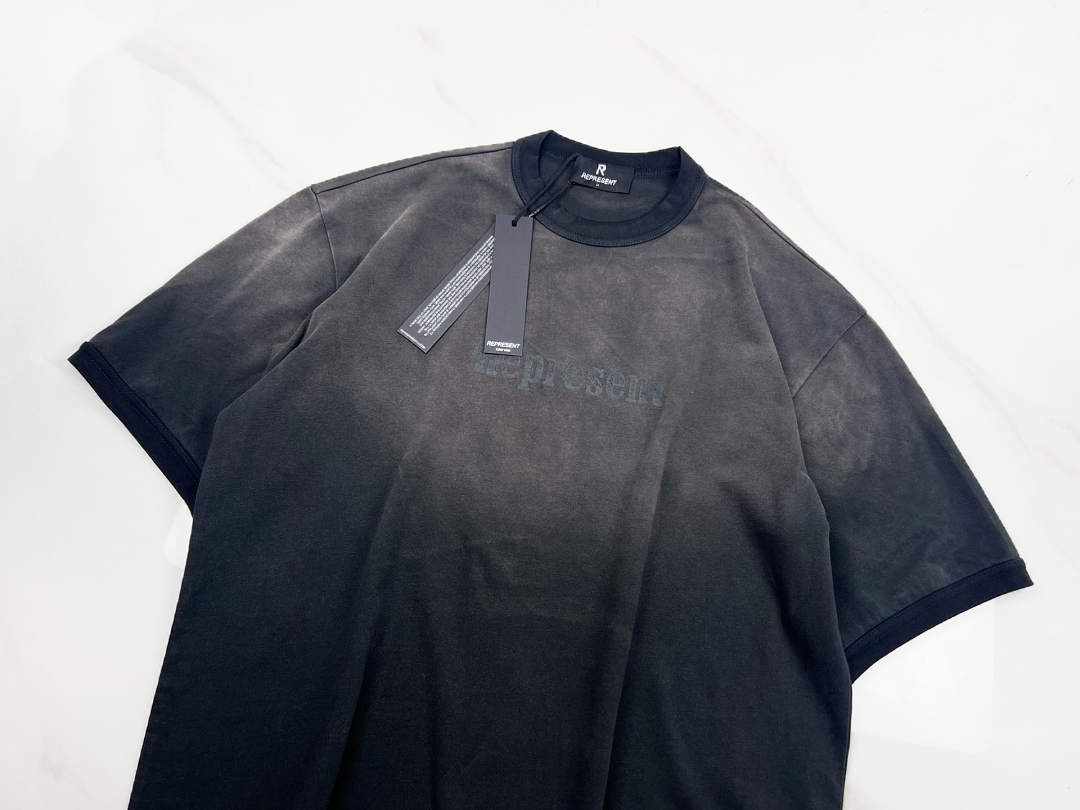 Represent 148 REPRESENT New High Mens Womens Top Wide Short Sleeve : S M L XL Water (Black) - Image 3
