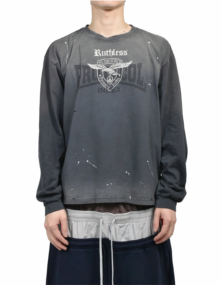 Unbranded 148 Protocol Index Long Sleeve T : 1 2 3 (Washed Grey Blue) - Image 16