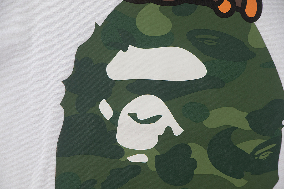 Bape 148 TOP Print Collar Short Sleeve T Black White S-XL - Image 17