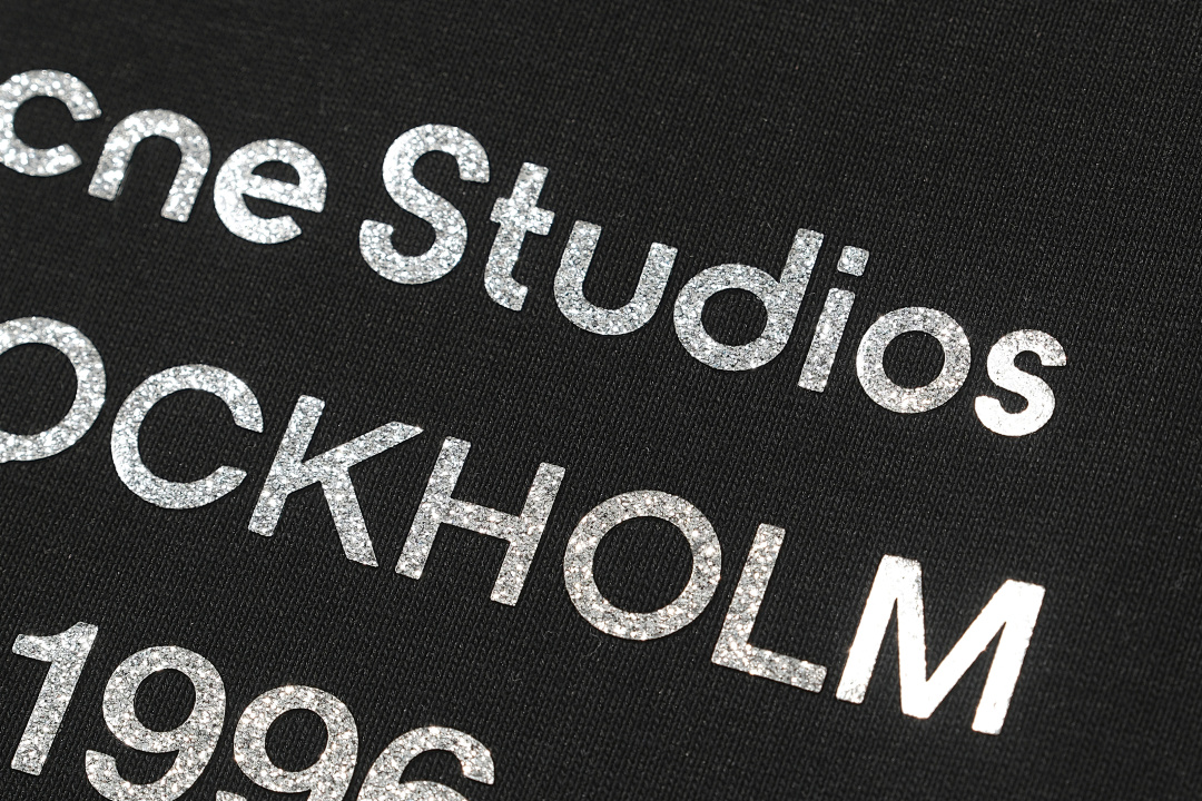 Acne Studios 118 AC Silver Print Short Sleeve T Black White S-XL 8066# - Image 9