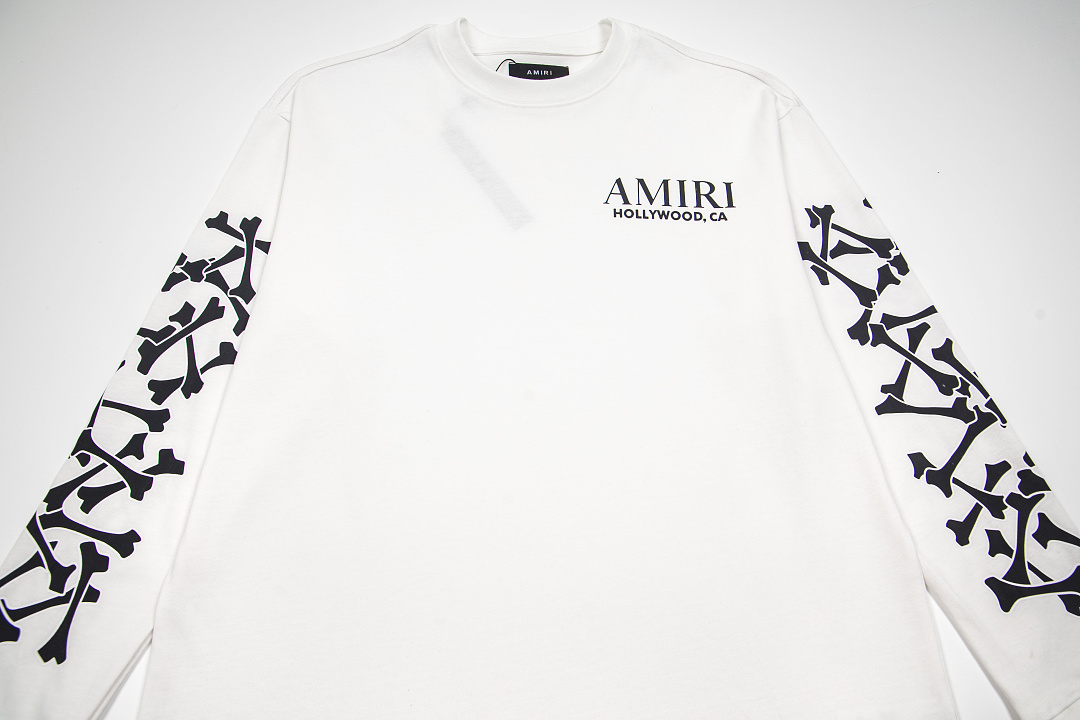 AMIRI 138 Wide Version Model Long Sleeve T Black White S M L XL 602# - Image 17