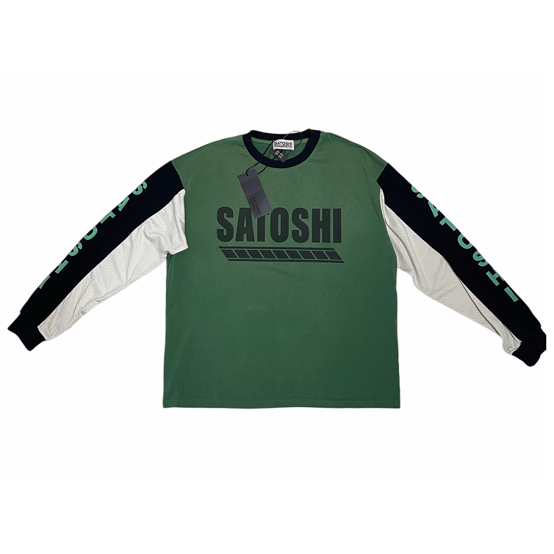 Unbranded 148 Satoshi Nakamoto Blue Patchwork Collar Long Sleeve : Green S M L - Image 5