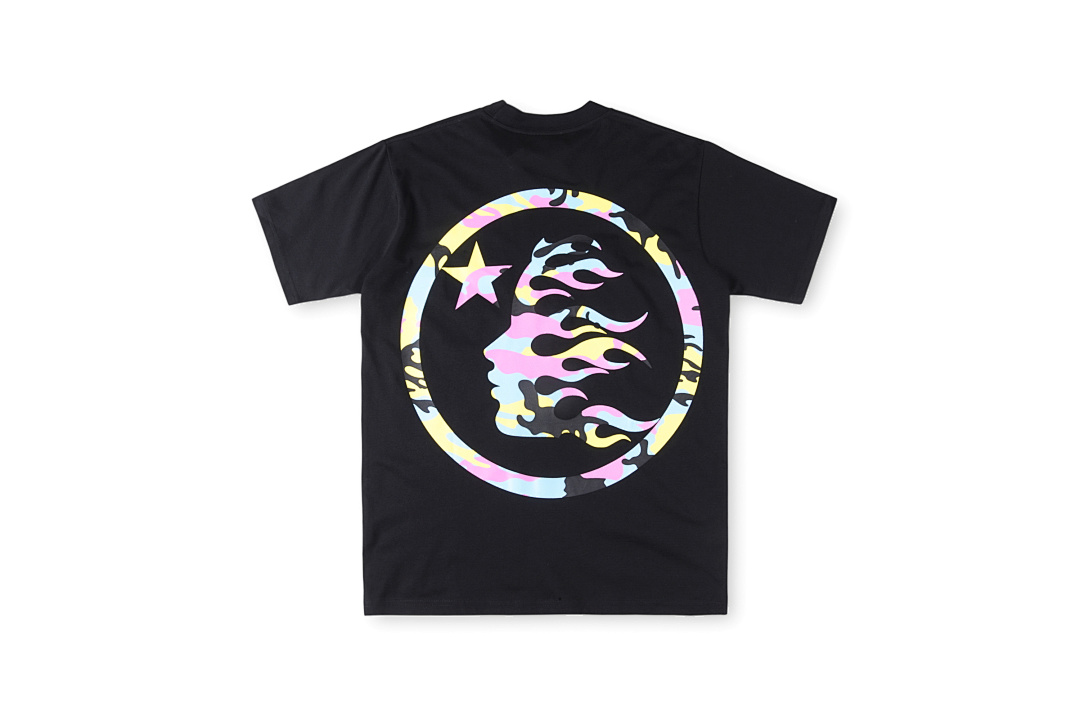 Bape 148 Hellstar Studios Gel Sports Logo Tee Camo Print Short T Black Pink Yellow S-XL