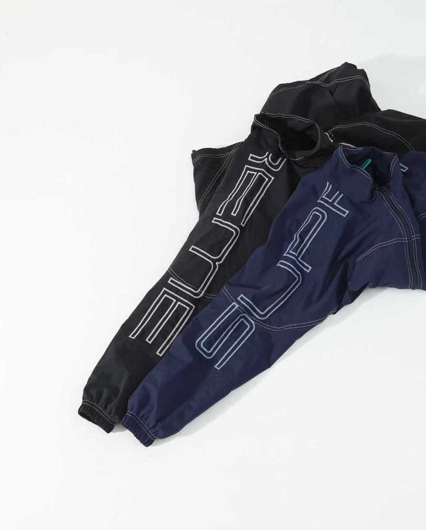 Supreme 438 Embroidered Label Stitching Long Sleeve : Black Navy S M L - Image 9