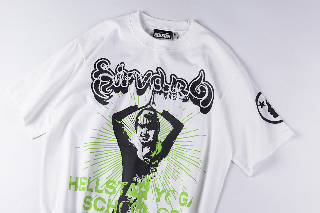 Hellstar 148 Hellstar Studios Yoga Tee Big Logo Ins High Short T White S-XL - Image 5
