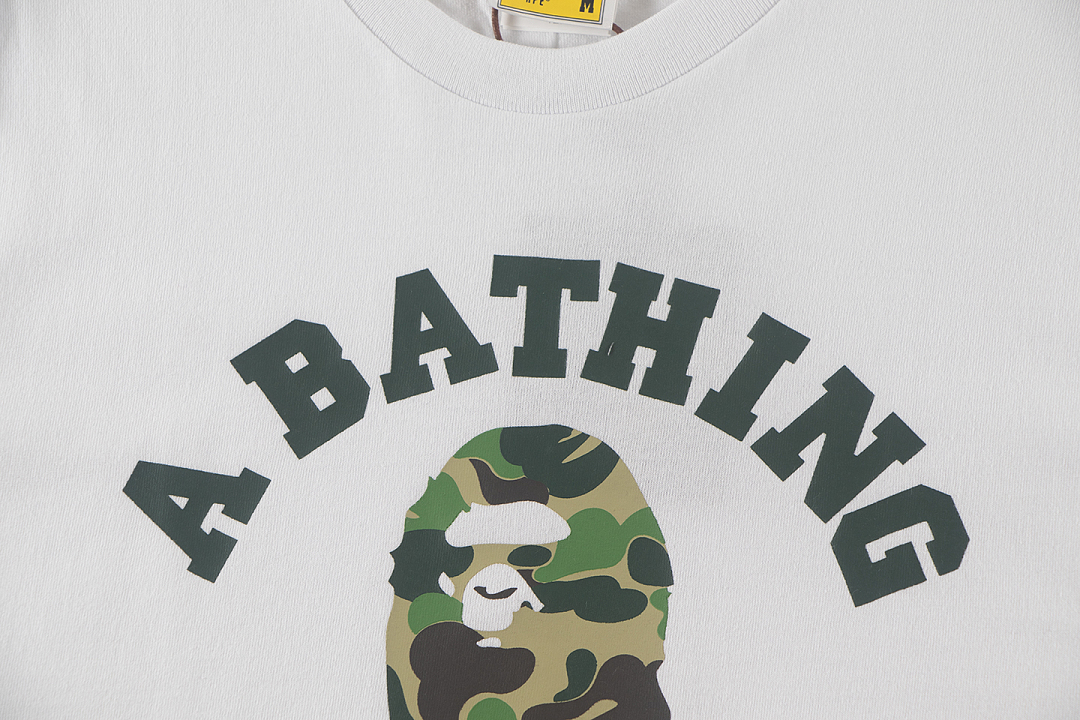 Bape 148 TOP Print Collar Short Sleeve T Black White S-XL - Image 17