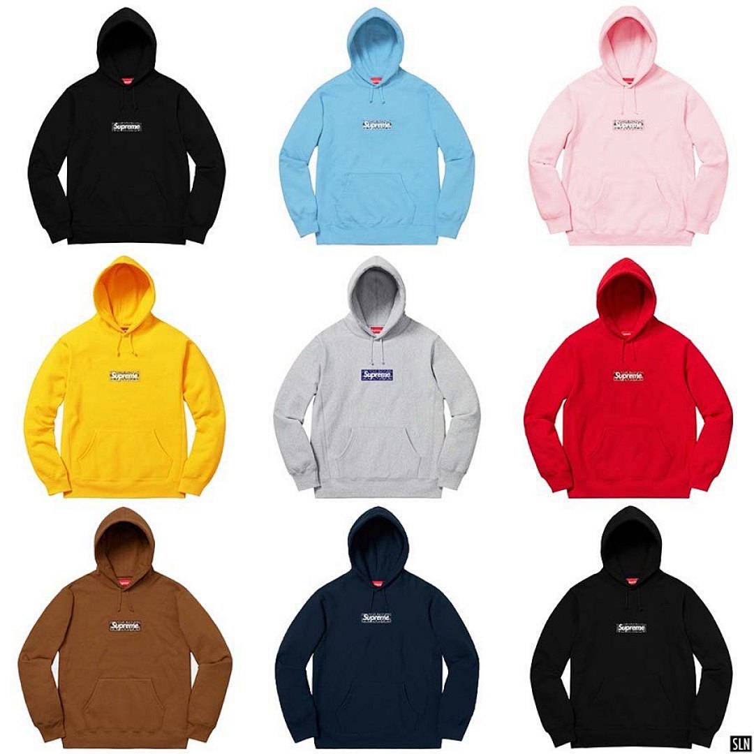 Supreme 248 Fruit Floral Embroidered Label SUP Bandana Box Logo Hooded Sweatshirt BOXLOGO Velvet Black Grey Red Pink Sky Blue S-XL S303# - Image 94