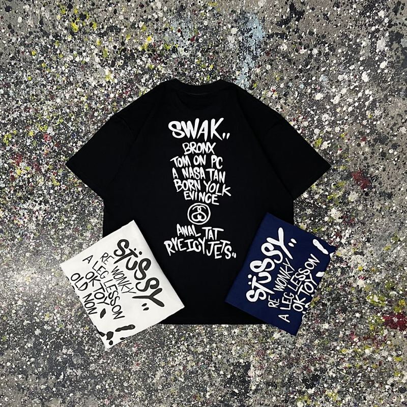Stussy 108 Stu Print Short Sleeve T : Black White S M L XL XXL