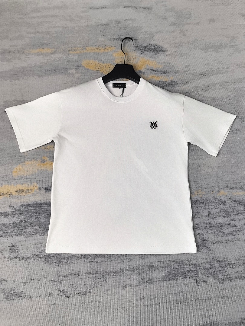 AMIRI 118 Wide Version Model Short Sleeve T Logo Embroidered High Wind Black White S M L XL 9906# - Image 26