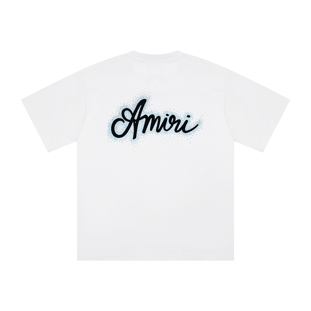 AMIRI 118 Wide Version Model Short Sleeve T Logo Diamond High Wind Black White S M L XL 9914# - Image 14