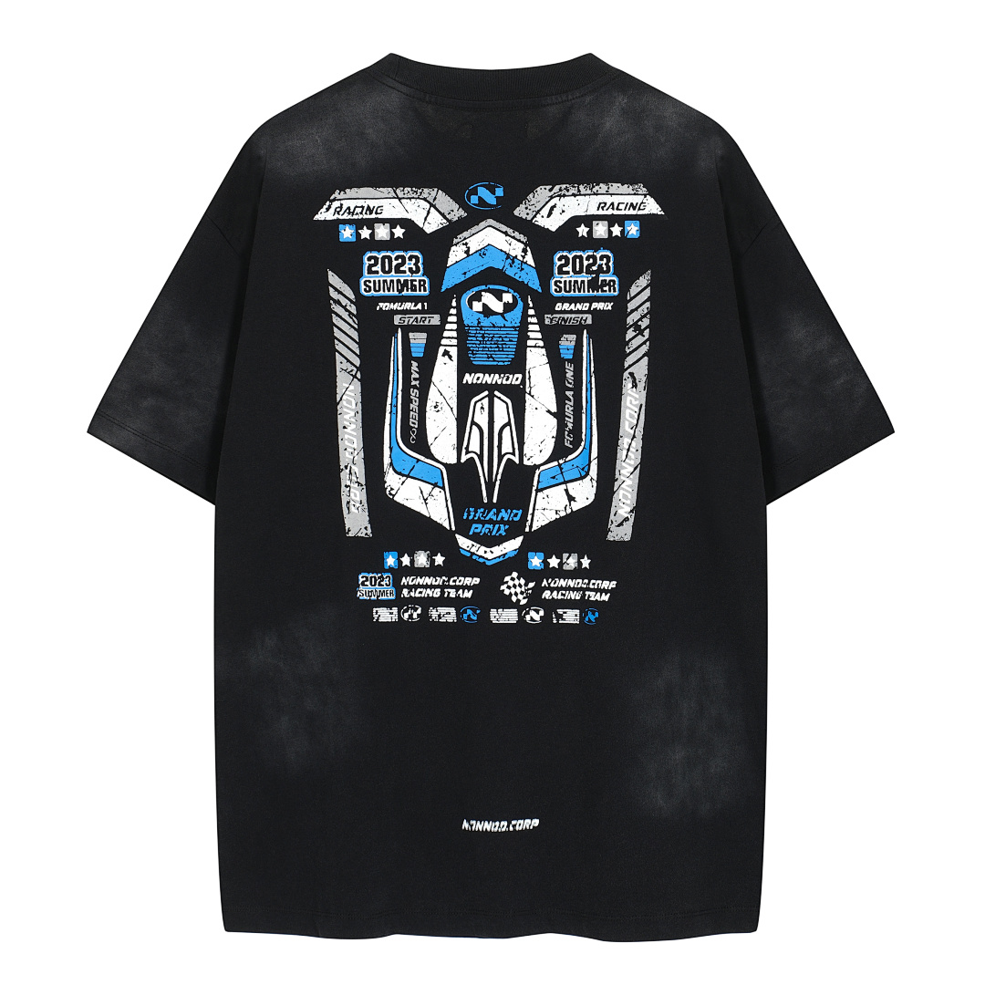On Running 128 NONNOD Print Short Sleeve T Black 1 2 3 3437#