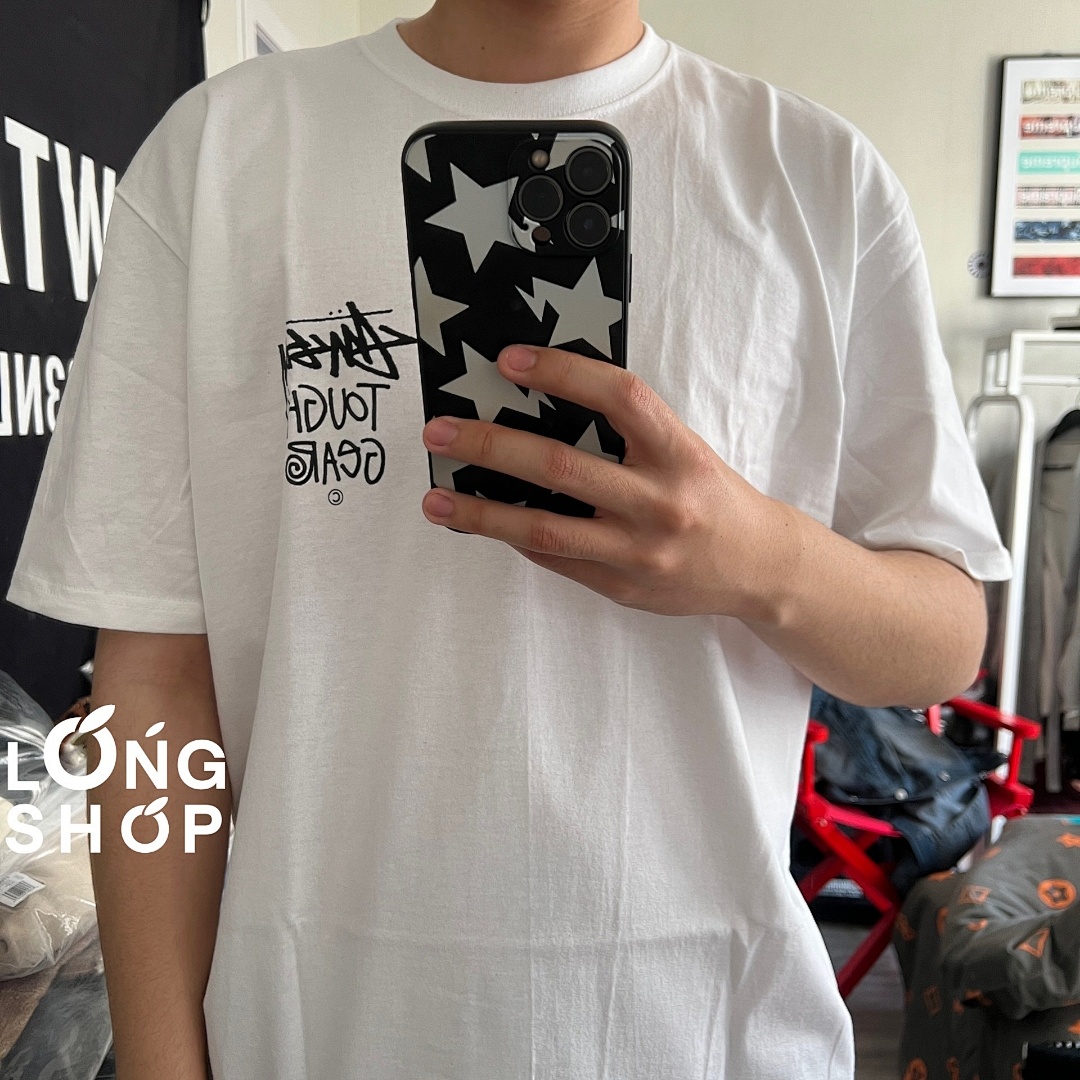 Stussy 108 STUSSY SS24 TOUGH GEAR TEE Print Short Sleeve Black White S-XL - Image 15