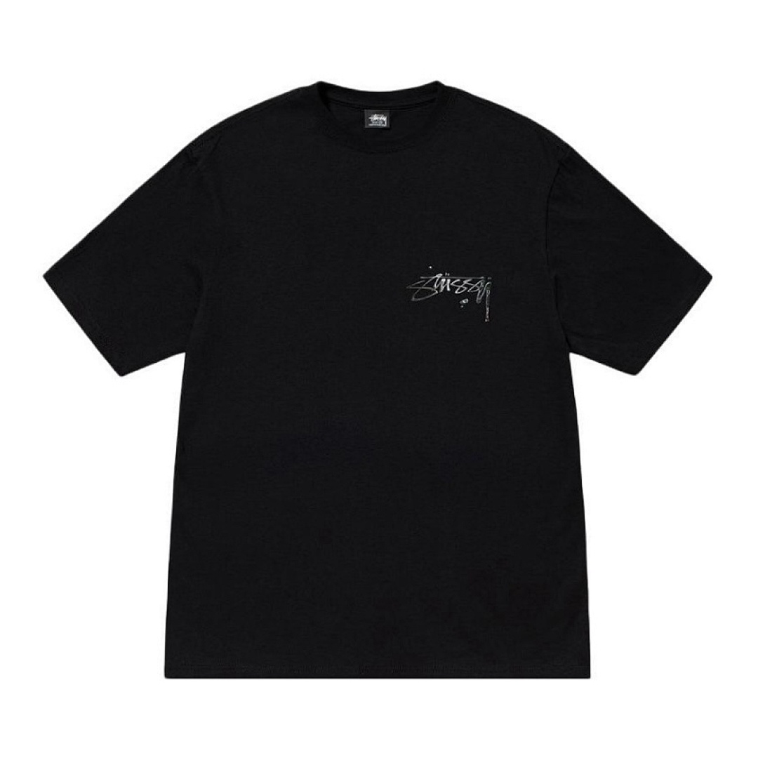 Stussy 98 STU MERCURY TEE Water Silver Fruit Logo Print Collar Short Sleeve T : White Black S M L XL Y1315# - Image 3