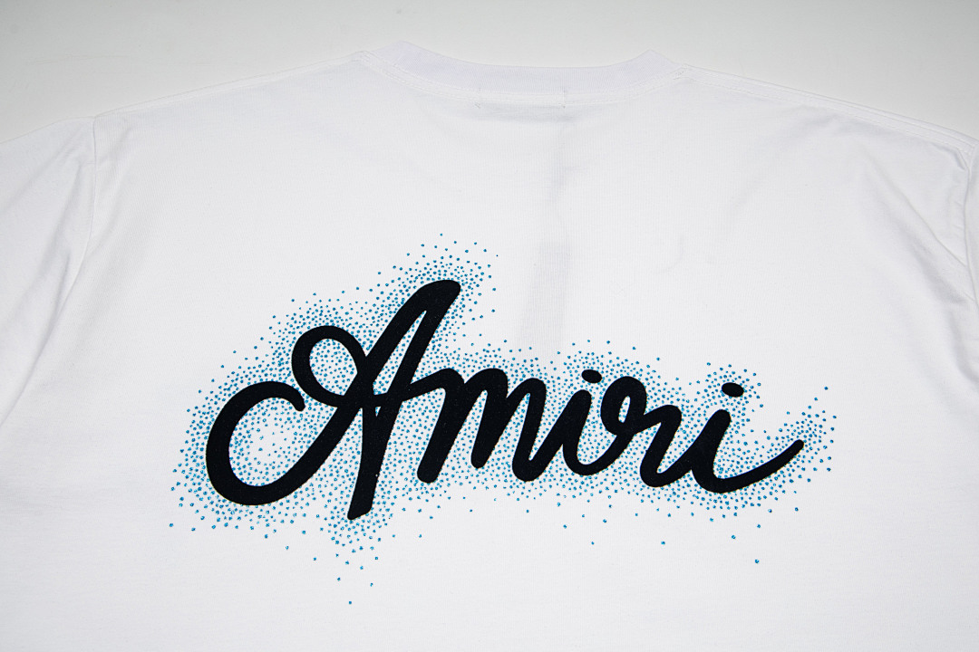 AMIRI 118 Wide Version Model Short Sleeve T Logo Diamond High Wind Black White S M L XL 9914# - Image 22
