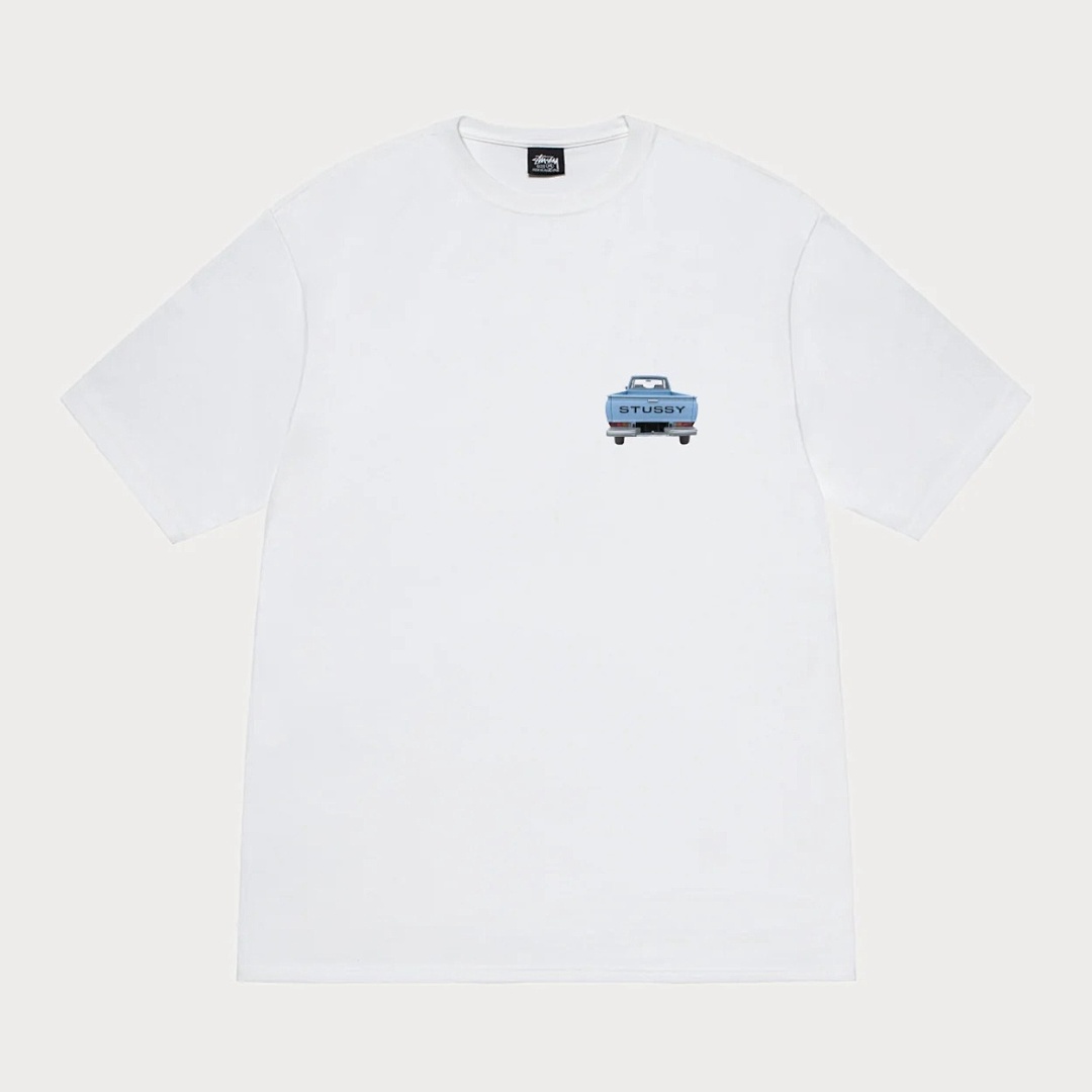 Stussy 118 Stu SS25 PICKUP TEE Leather Khaki Print Short Sleeve T Black White S M L - Image 4