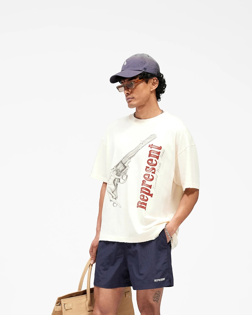 Represent 138 REPRESENT New High Mens Womens Top Wide Short Sleeve : S M L XL Cream Apricot - Image 23