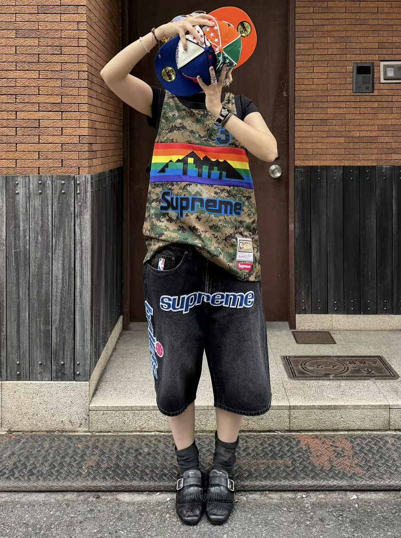 Supreme 358 Mitchell & Ness SS26 Bullets Baggy Denim Short - Image 28