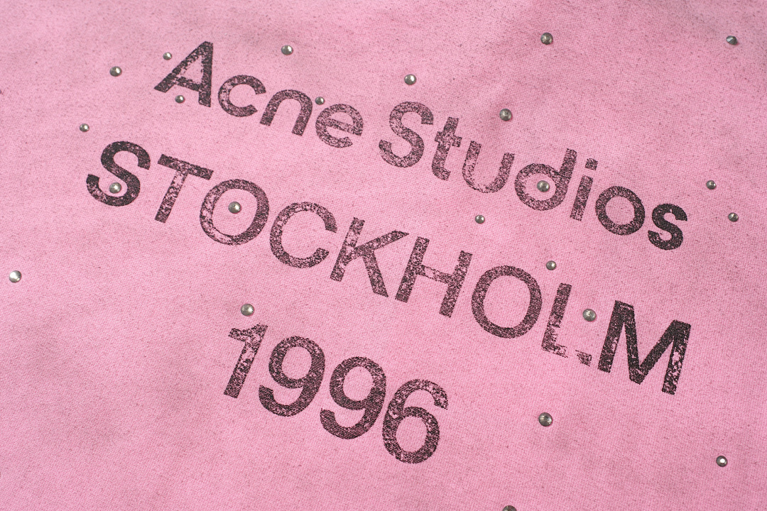 Acne Studios 138 AC Diamond LOGO Print Short Sleeve T White Grey Pink S-XL 8056# - Image 42