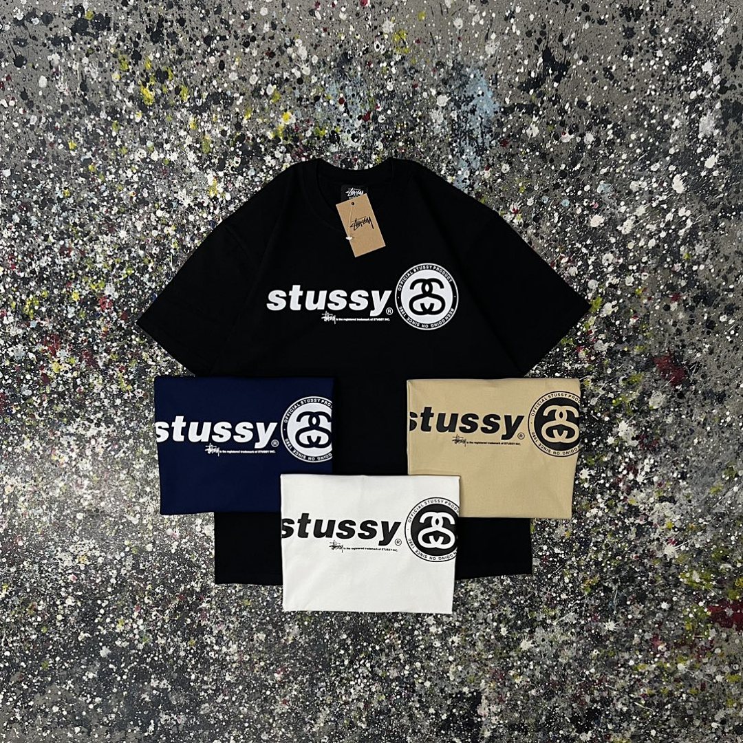 Stussy 108 Stu Short Sleeve T : Black White Apricot S M L XL XXL