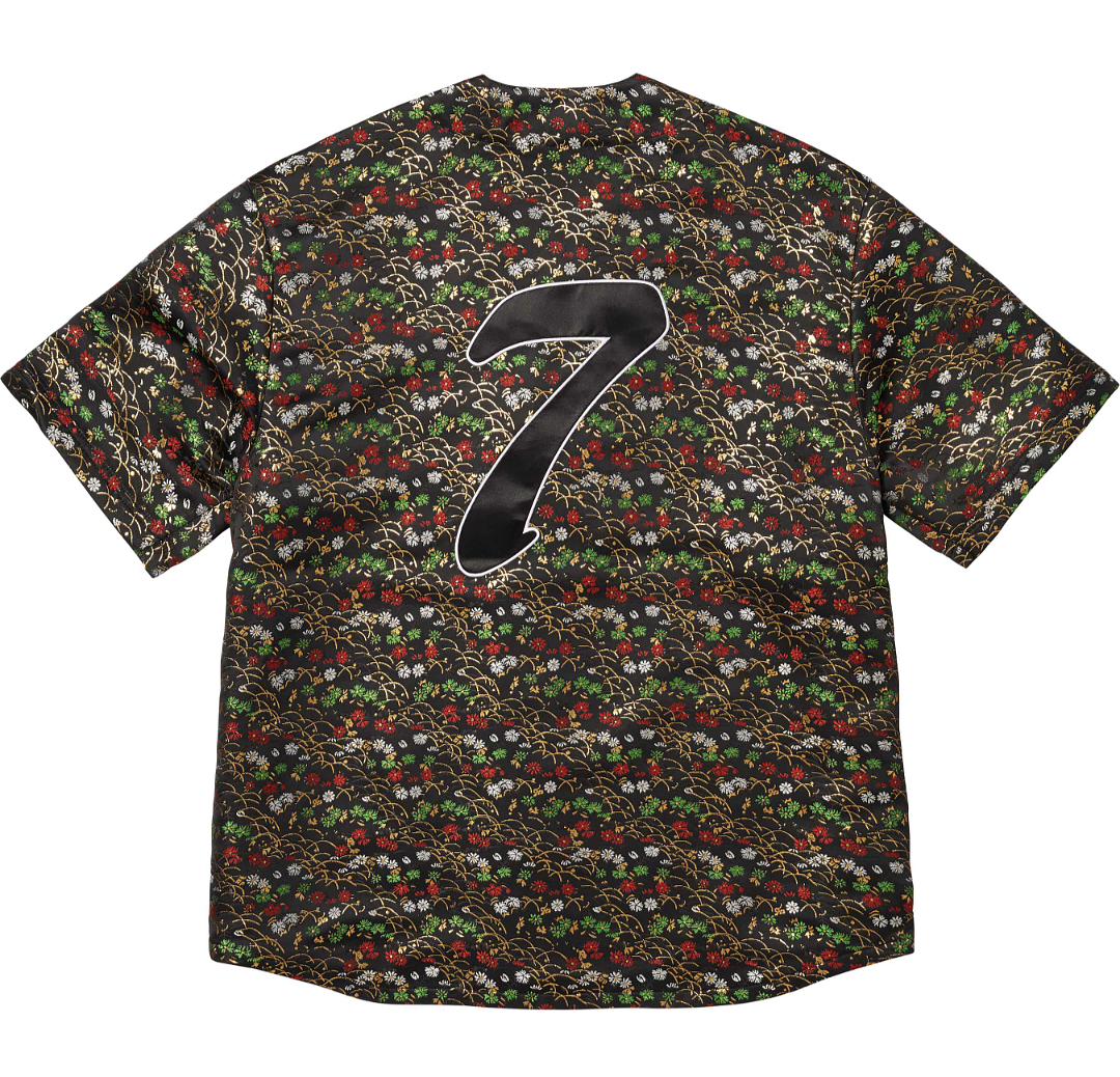 Supreme 298 SS26 KIMONO BASEBALL JERSEY Floral White Black Navy S-XL - Image 7