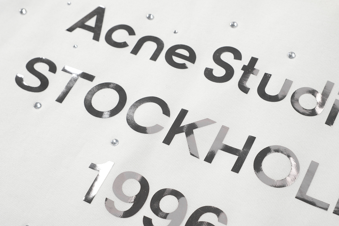 Acne Studios 158 AC Limited Exclusive Rhinestone LOGO Long Sleeve T Pink Black White Mountain Blue S-XL 8206# - Image 40